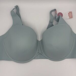 NWT Cacique Lightly Lined Balconette Underwire Bra 46D Adjustable Straps Aqua